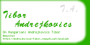 tibor andrejkovics business card